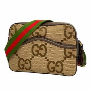 Gucci Jumbo GG Shoulder Bag 675891 Canvas and Leather Brown Women's